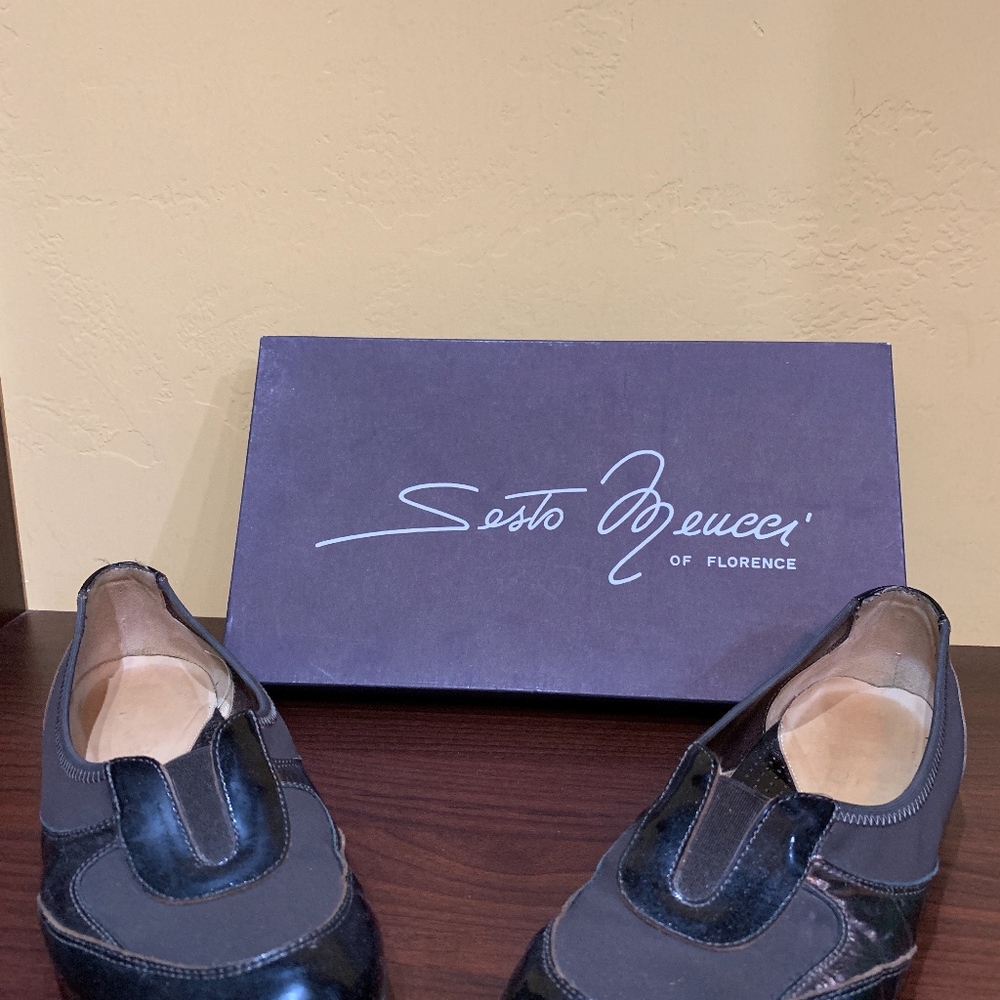 Sesto Meucci slip on patent sneakers